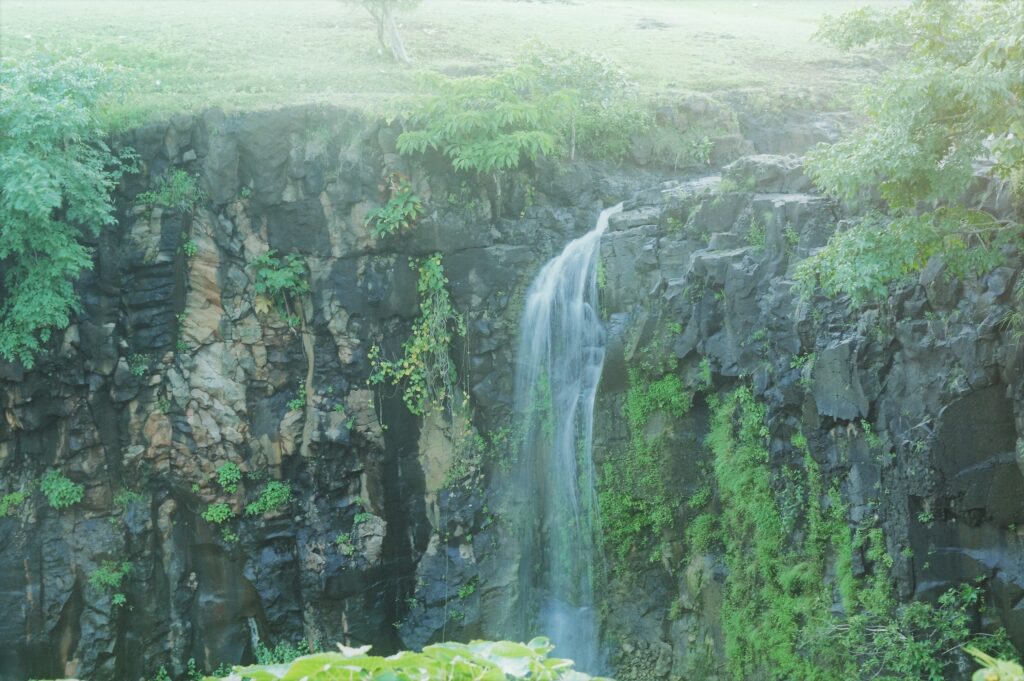 A waterfall can be seen in monsoon in the valley, kunda ki khai, Indore