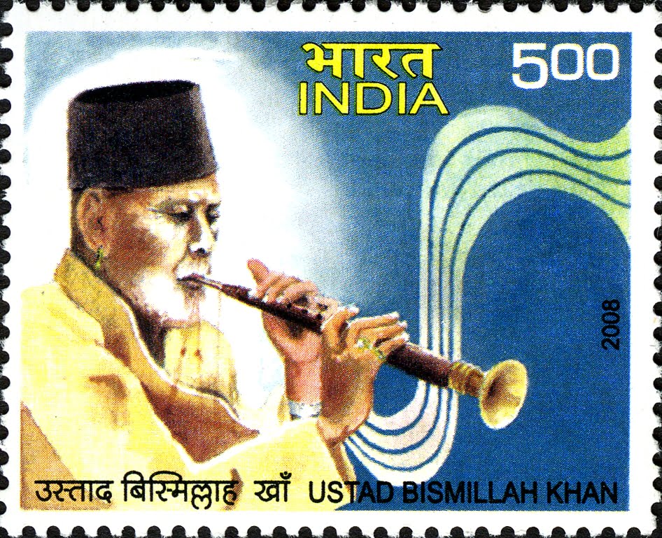 Bismillah Khan playing on Sahnai, a versatile and sacred Musical Instrument 